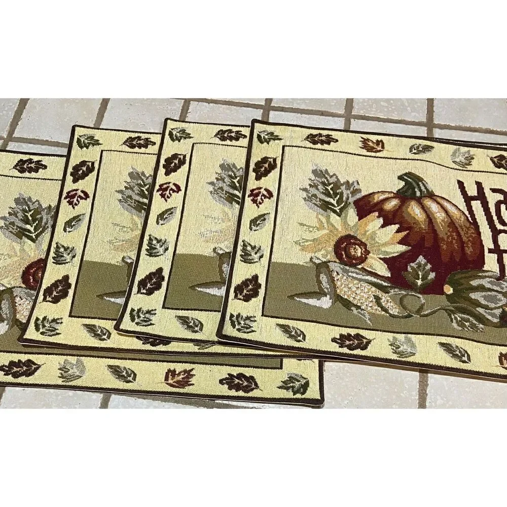 Harvest Happy Fall Tapestry placemats 13